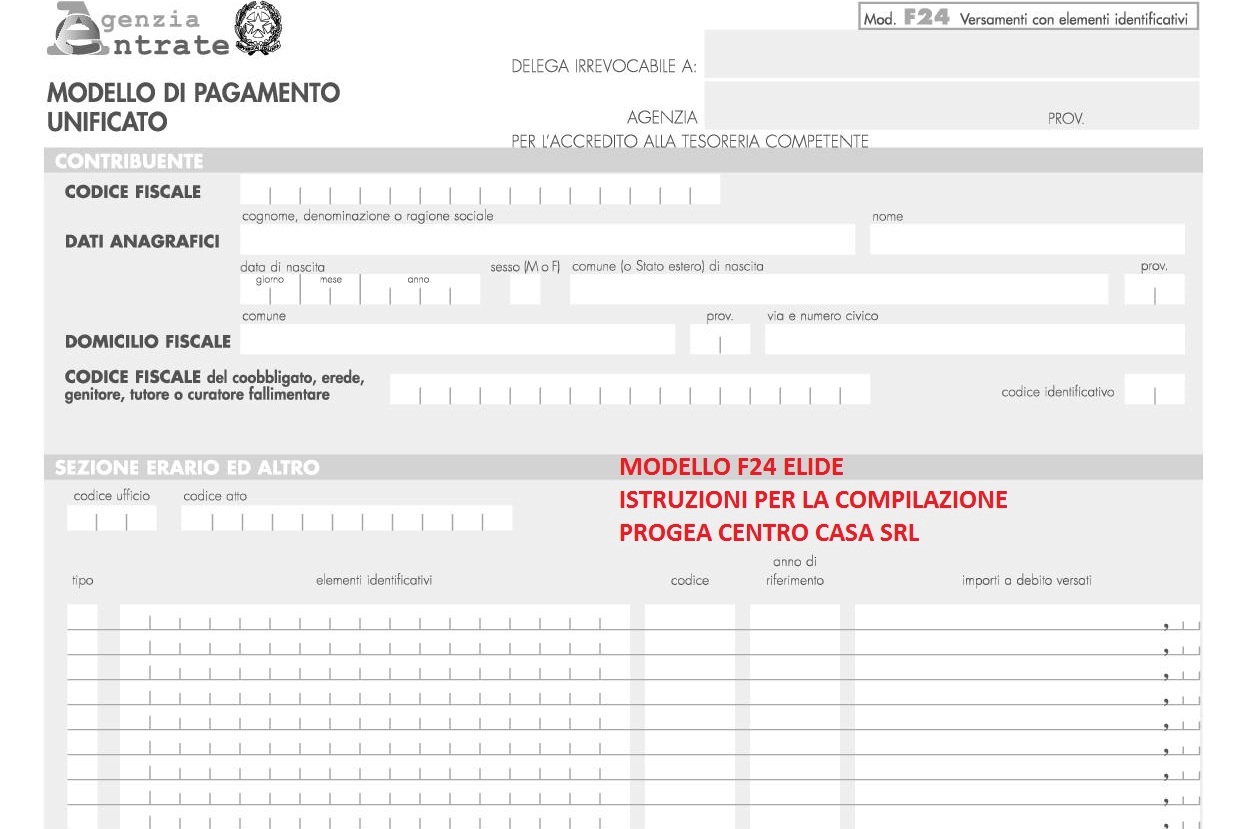 Modello F24 Elide - Contratti di locazione - Progea Centro Casa